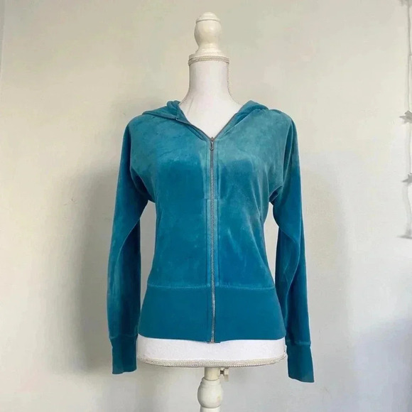 Blue nautical juicy couture velour track jacket. - Picture 2 of 7